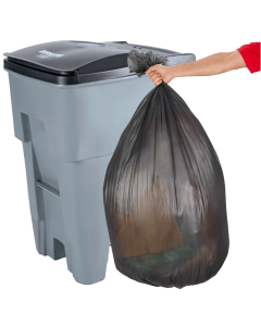 Inteplast HDPE Institutional Black Can Liner 60 Gallon 22 Mic 38x60 - 439013860B22