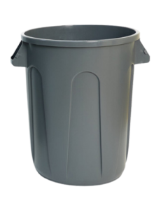32 GAL Round Trashcan, Gray